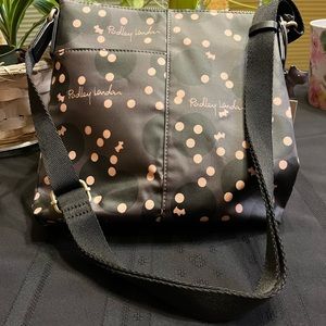 Radley London grey crossbody with polka dots and Scotty dogs. New with tags.